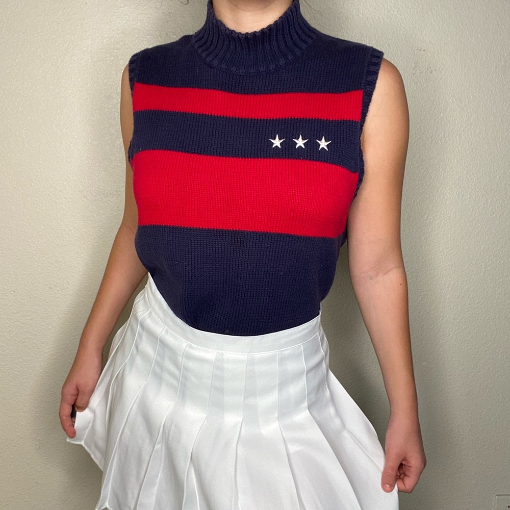 ♥︎BOLD STRIPED TURTLE NECK VEST♥︎